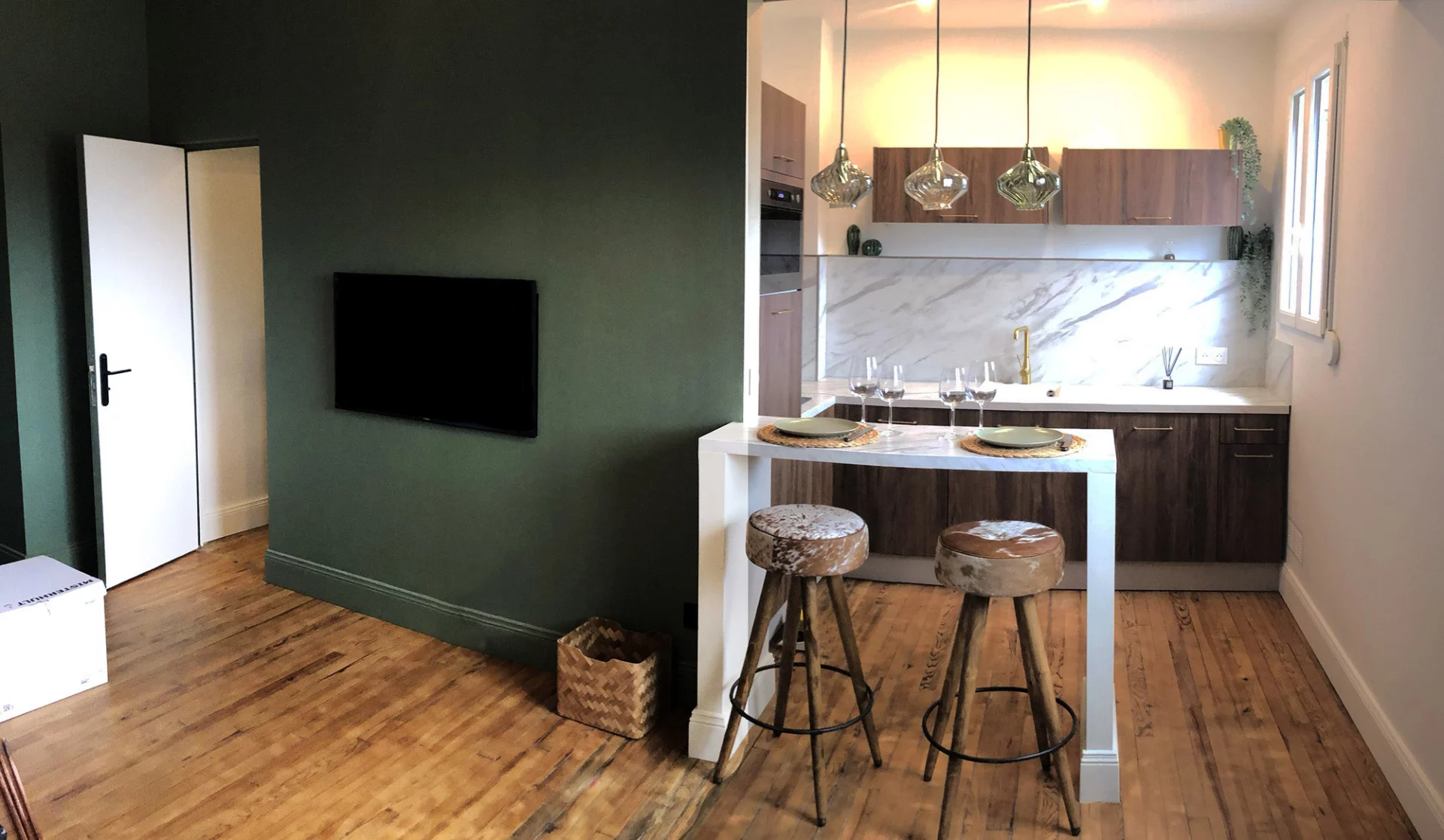 Salon après rénovation à Pont-l’Évêque